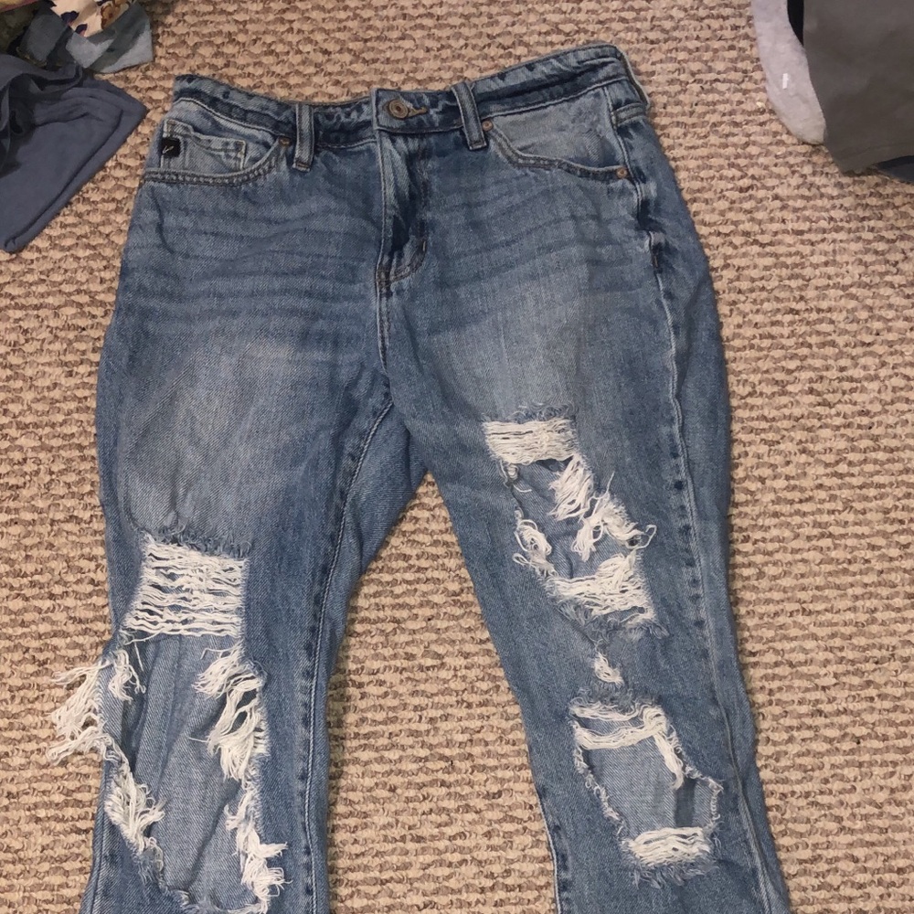 KanCan Distressed Light Blue Mom Jeans size 5